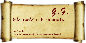 Gáspár Florencia névjegykártya